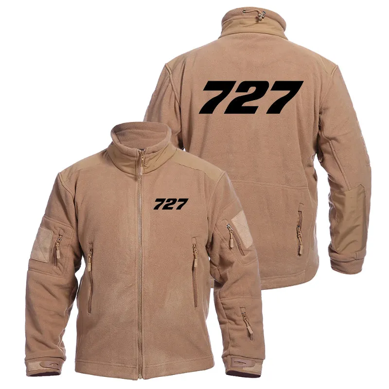 727 Flat Text Designed Fleece Military Jackets (Customizable)