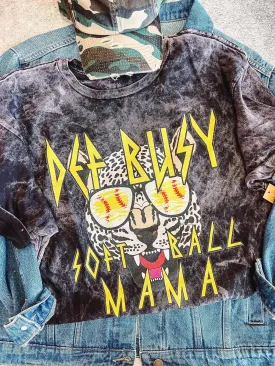 Acid Washed Def Busy Softball Mama Tee/ Super Cute Dyed Tees - Unisex Sized/ Softball Life