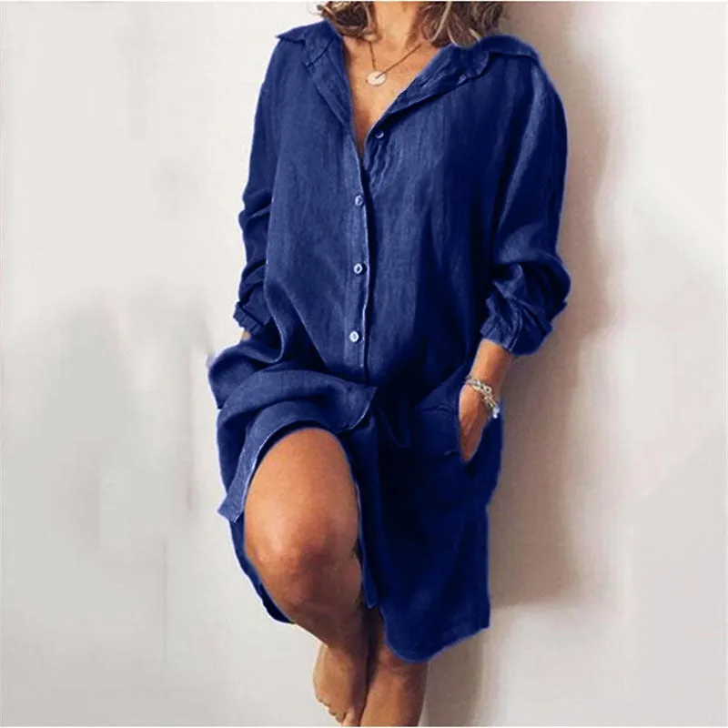 Amy Fashion - Casual Long Shirt Dresses