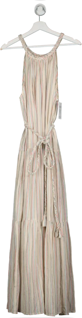 Apiece Apart Cream Sleeveless Striped Maxi Dress UK M