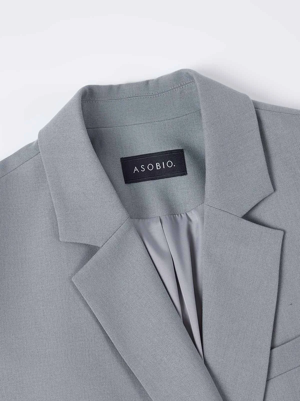 ASOBIO Double-Breasted Wool Blend Blazer