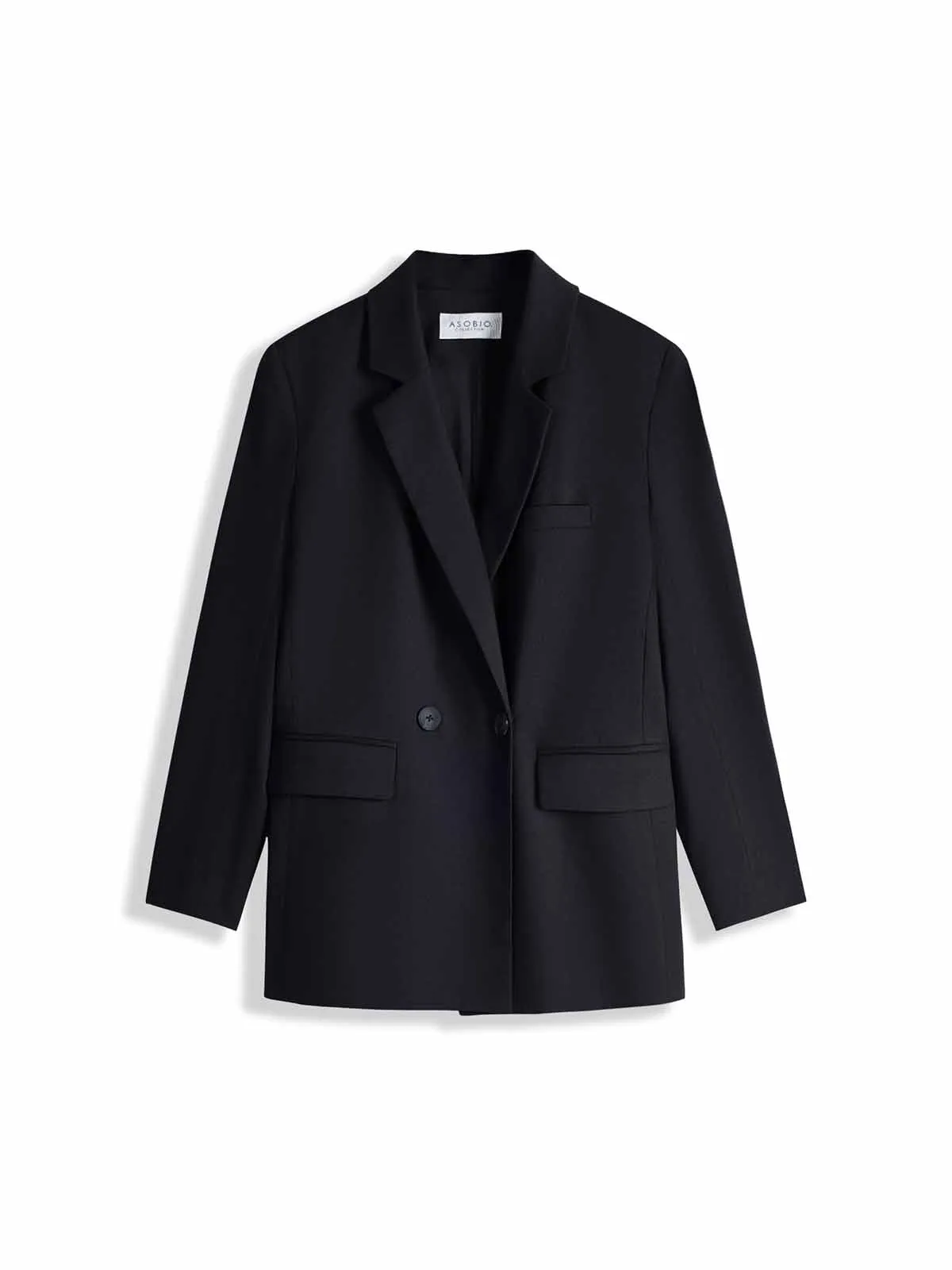 ASOBIO Double-Breasted Wool Blend Blazer