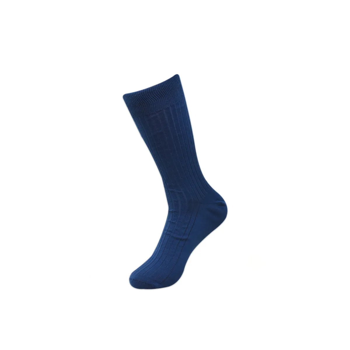 Balenzia Premium Mercerised Crew Rib Socks For Men- (Pack of 1 Pair/1U)(Navy)