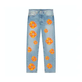 Calça Jeans Light Wash Denim Tears x Offset Set It Of Azul