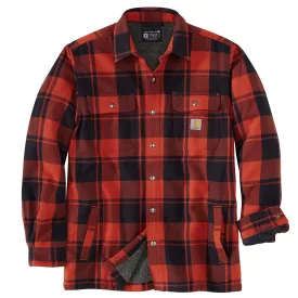 Carhartt Men's Relaxed Fit Sherpa-Lined Snap-Up Flannel Shirt Jac