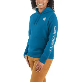 Carhartt Women's Clarksburg Graphic Sleeve Hoodie_Marine Blue