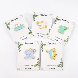 Cartoon Brooch Pin Badge Elephant Animal Enamel Pins for Women Gift