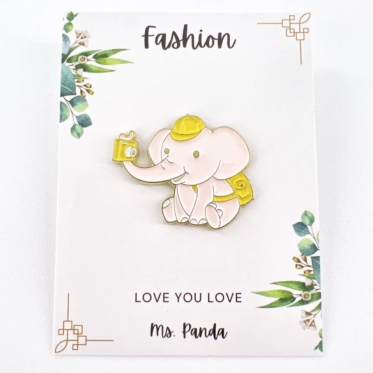 Cartoon Brooch Pin Badge Elephant Animal Enamel Pins for Women Gift