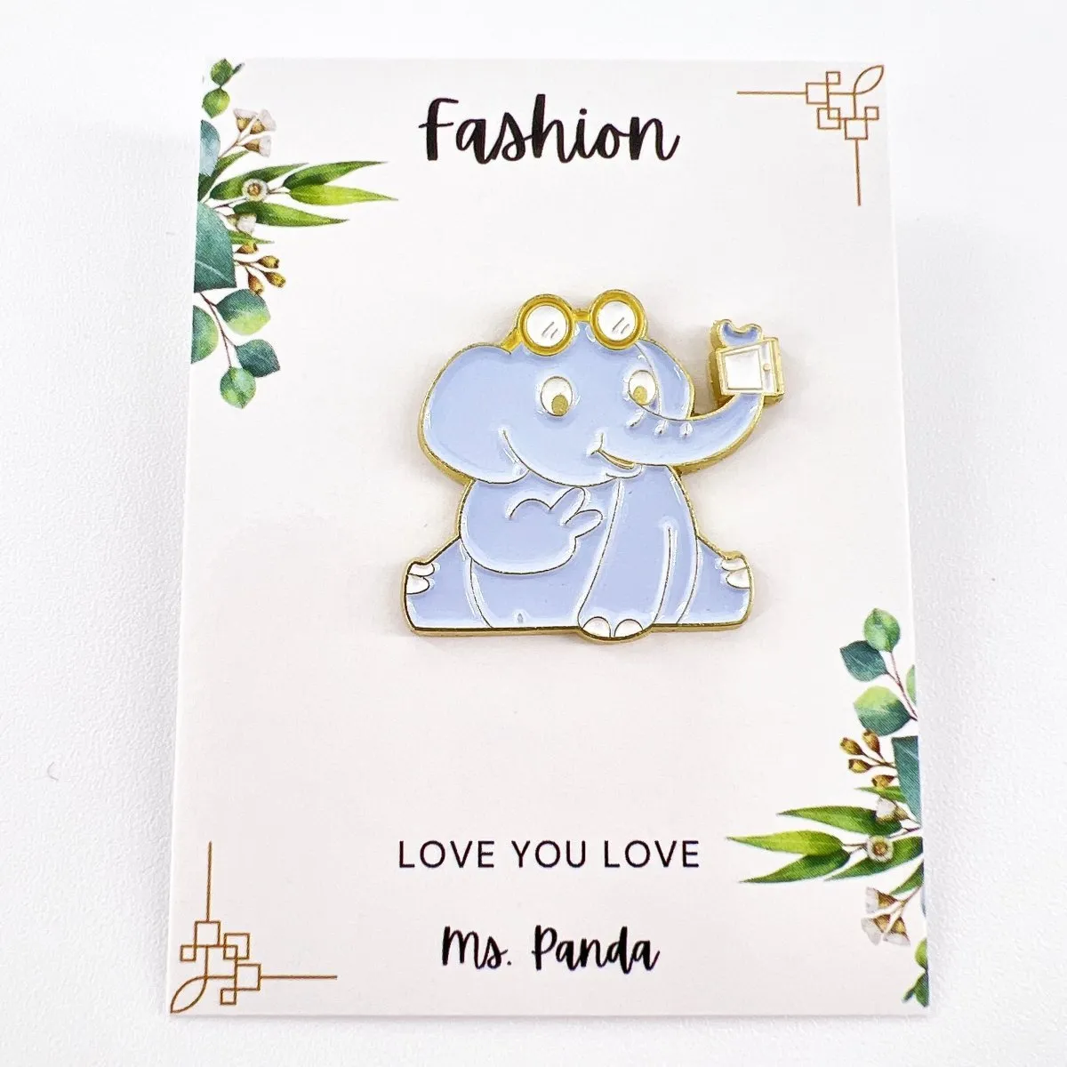 Cartoon Brooch Pin Badge Elephant Animal Enamel Pins for Women Gift