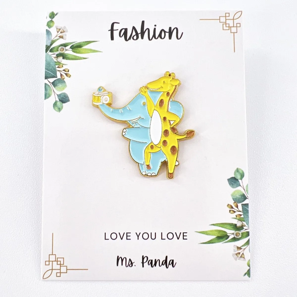 Cartoon Brooch Pin Badge Elephant Animal Enamel Pins for Women Gift