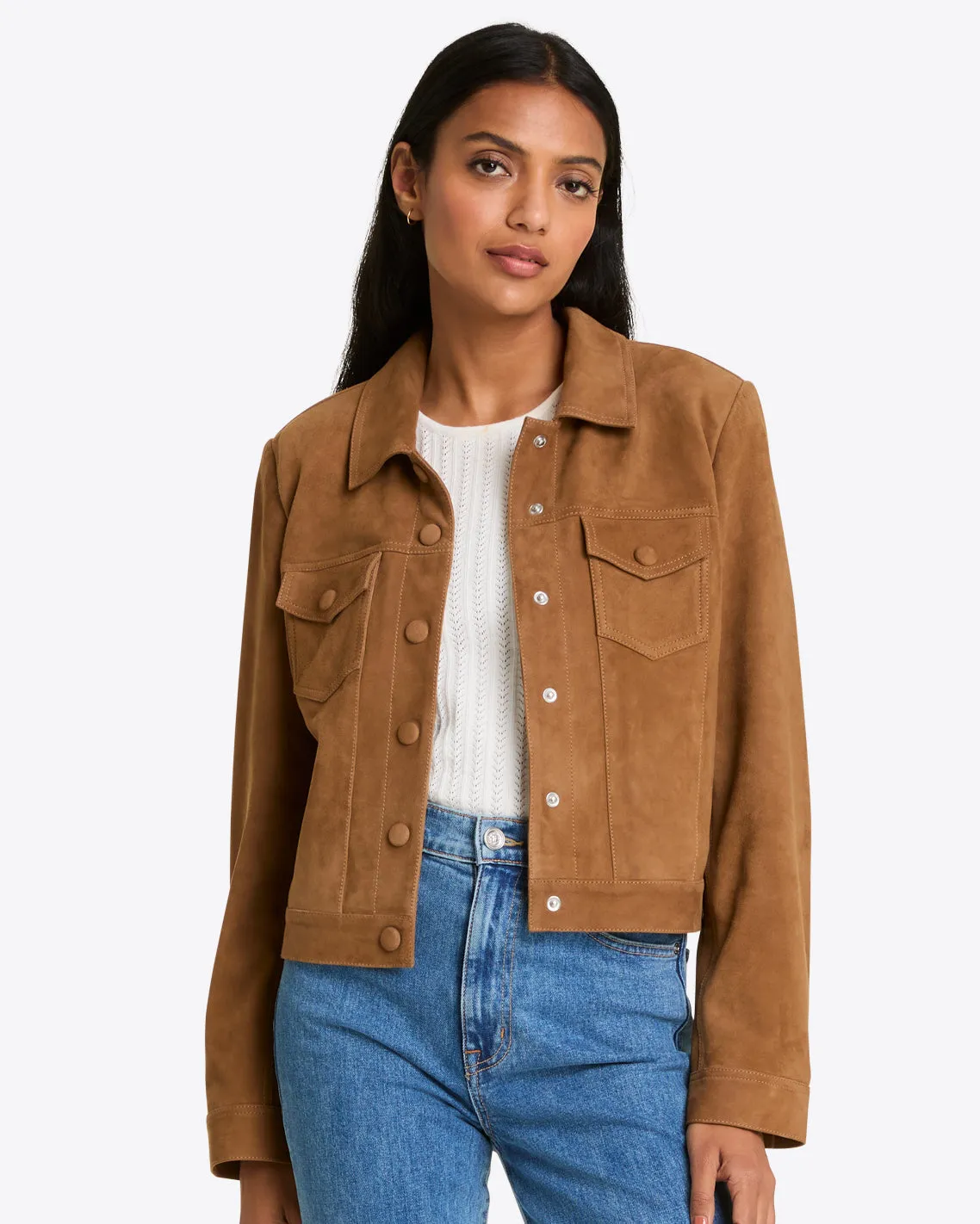 Cropped Suede Jacket