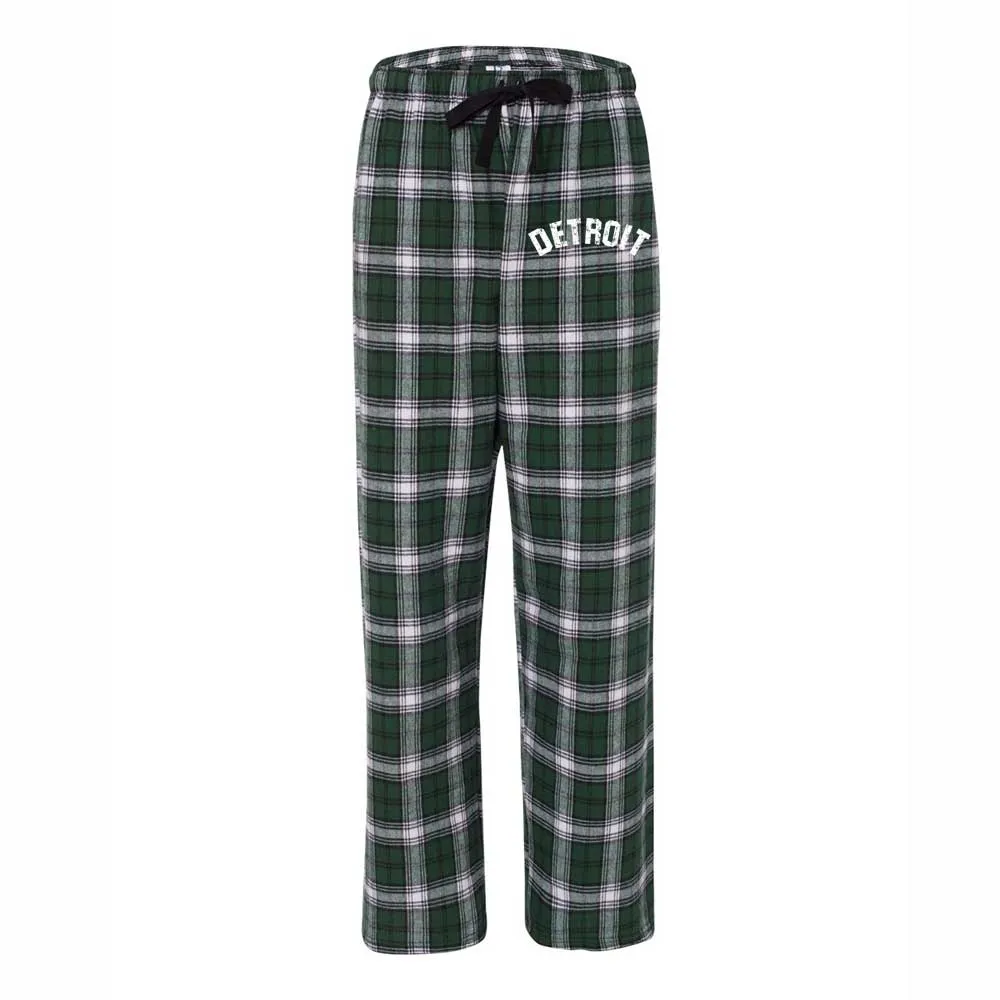 Detroit Bend Unisex Flannel Pants - Green/White