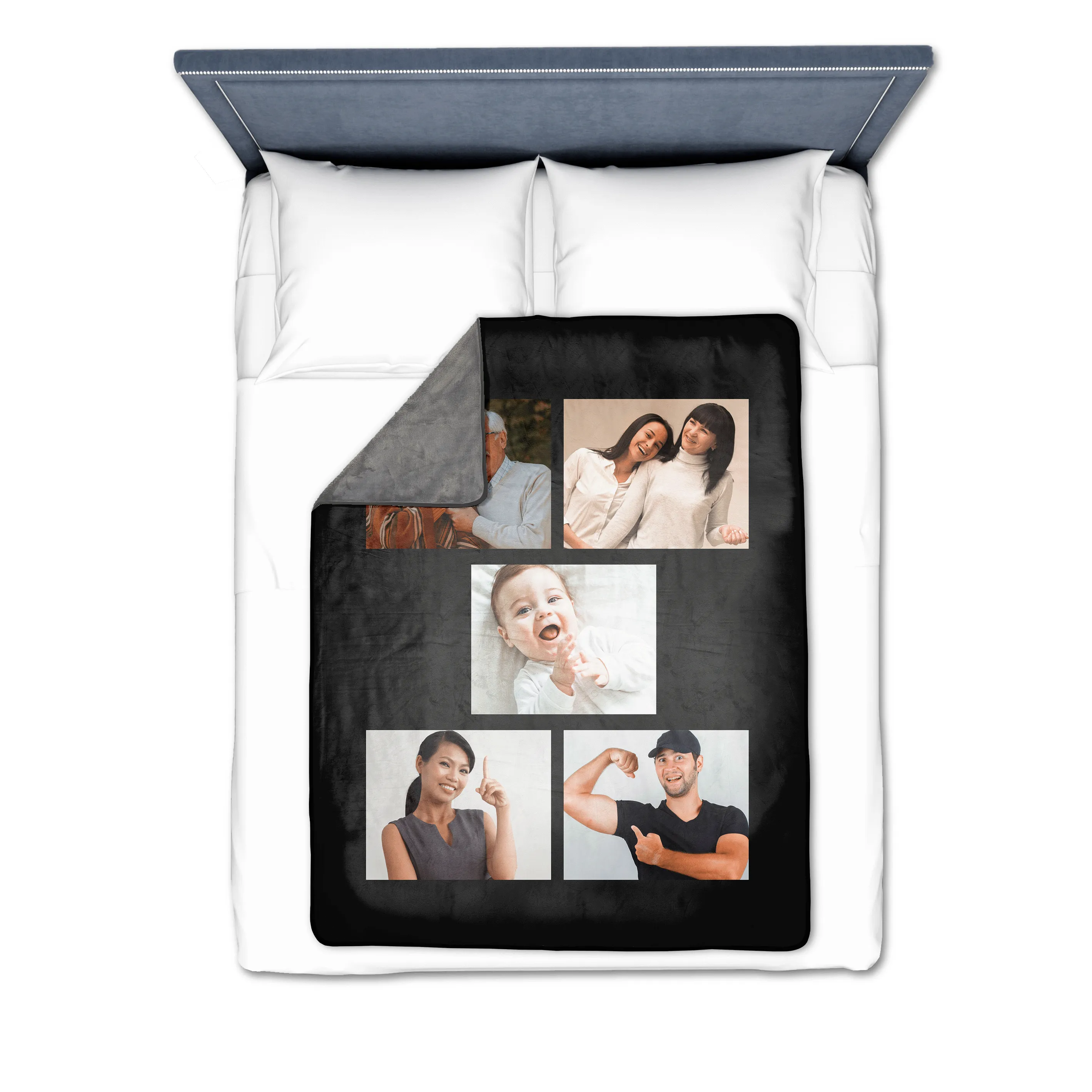 Five Photo Gallery Premium Fleece Photo Blanket