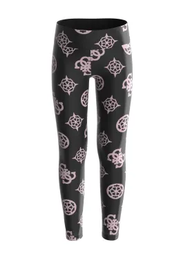 Guess Girls Black and Pink Monogram Leggings