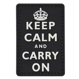 Keep Calm and Carry On Patch 3D Black/White