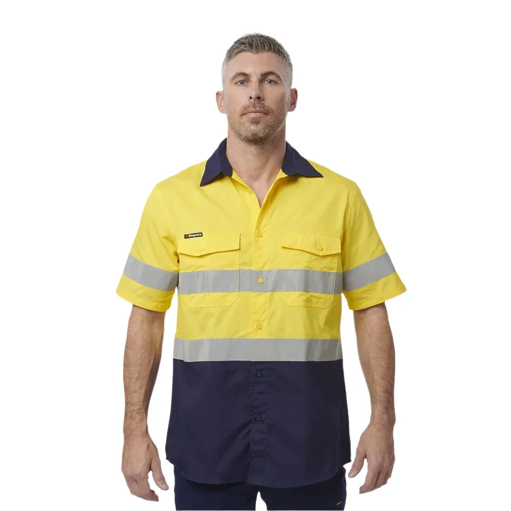 King Gee Workcool 2 Hi-Vis Reflective Short Sleeve Work Shirt (K54885)