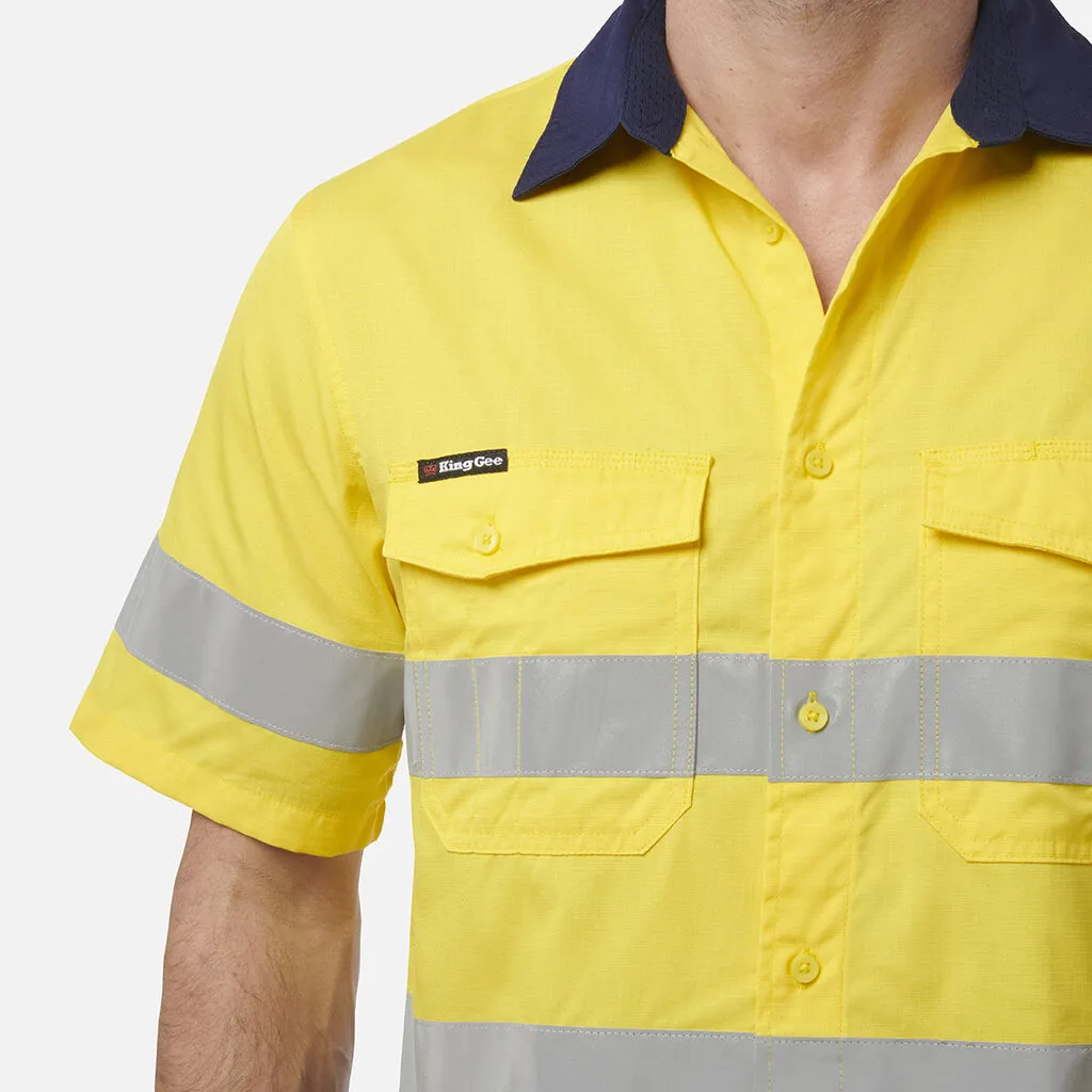 King Gee Workcool 2 Hi-Vis Reflective Short Sleeve Work Shirt (K54885)