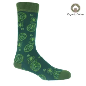 Paisley Men's Socks - Green