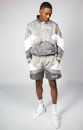 Panel Windbreaker Shorts - Gray\White