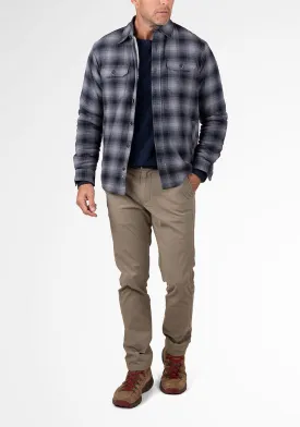 Plaid Flannel Shirt Jacket with Sherpa Lining