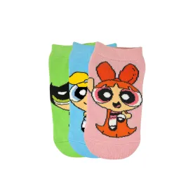 Powerpuff Girls By Balenzia Low Cut Socks for Kids (Pack of 3 Pairs/1U)(7-9 YEARS)