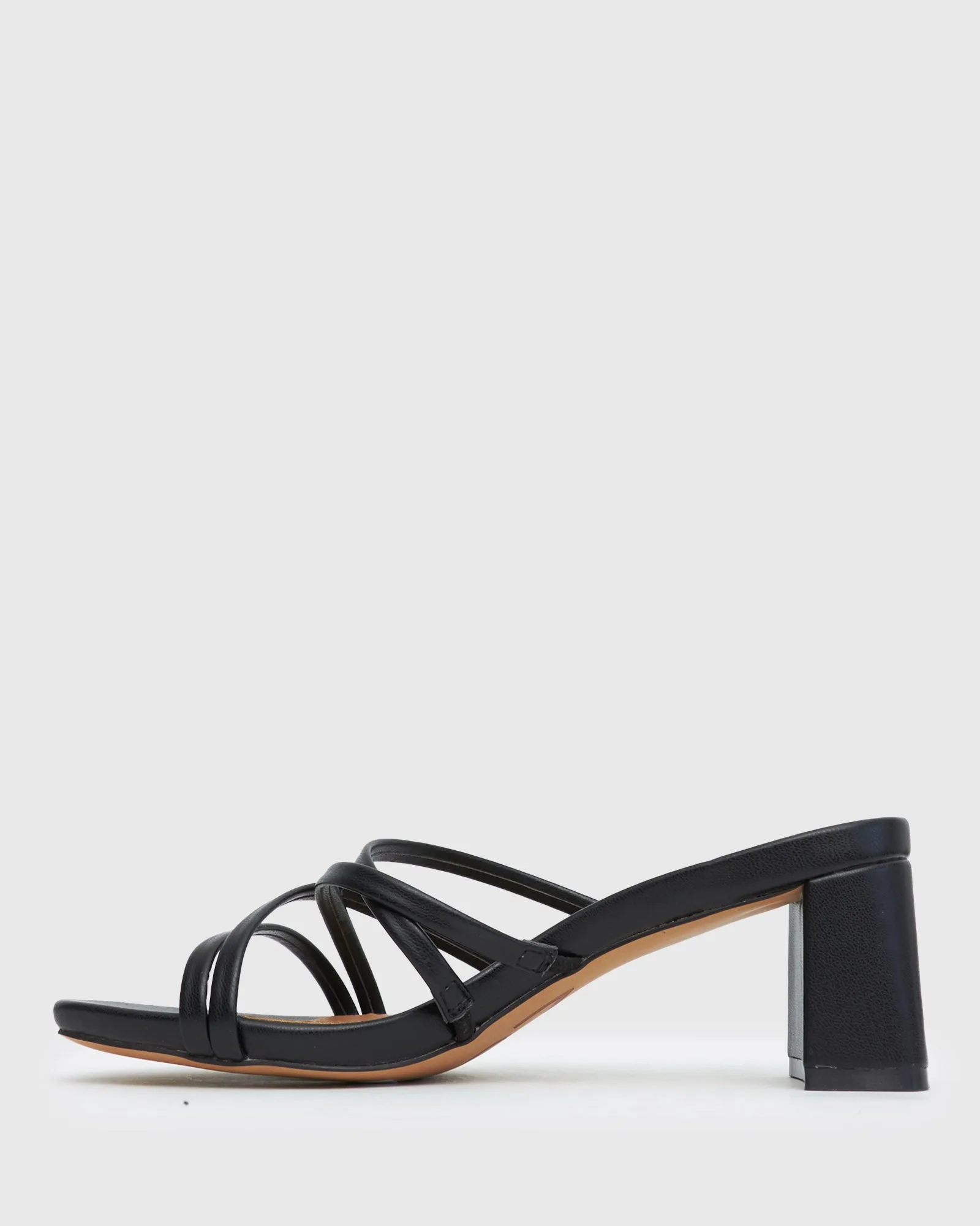 PRAISE Strappy Block Heel Mules