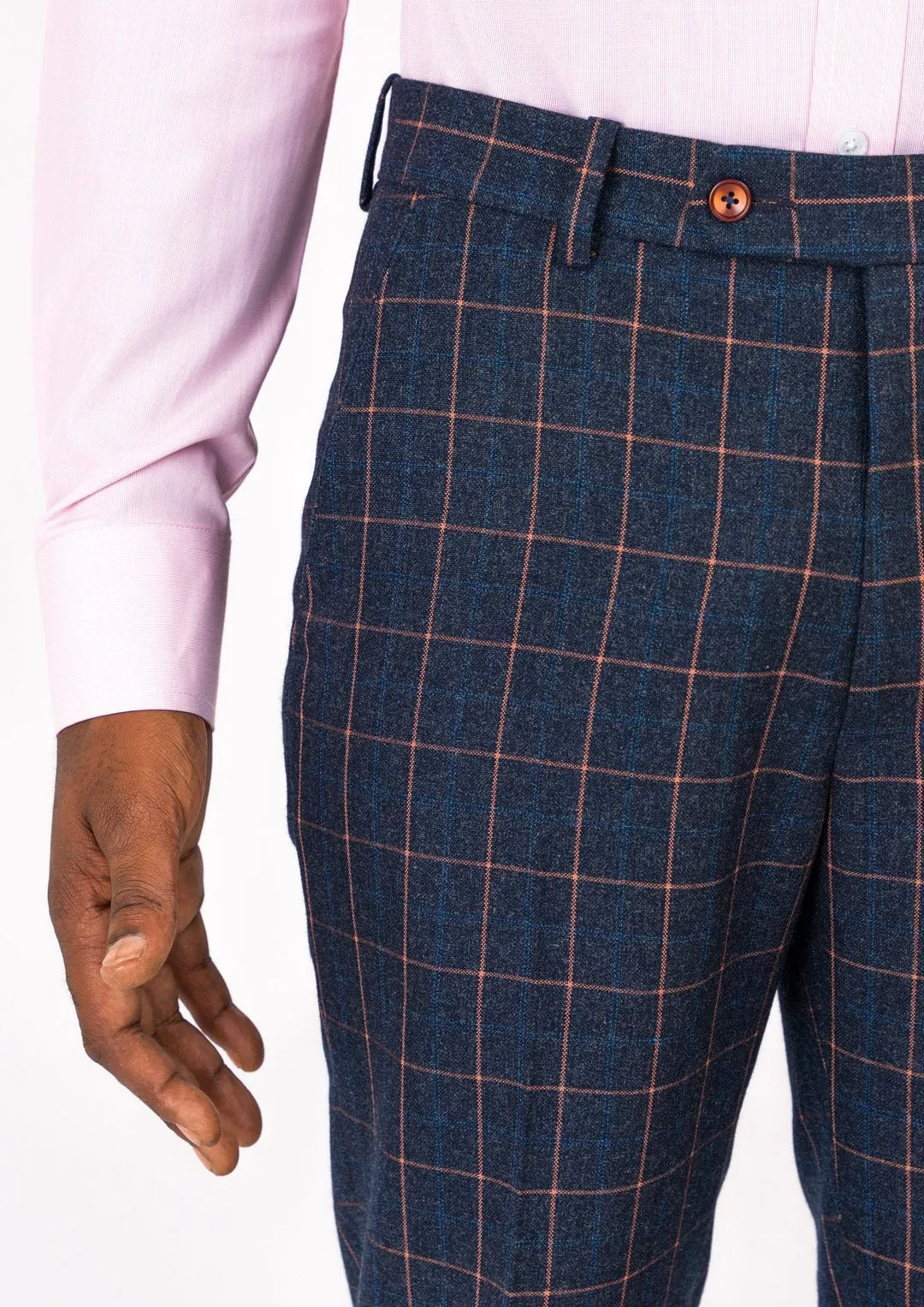 Spruce Blue Flannel Windowpane Pants