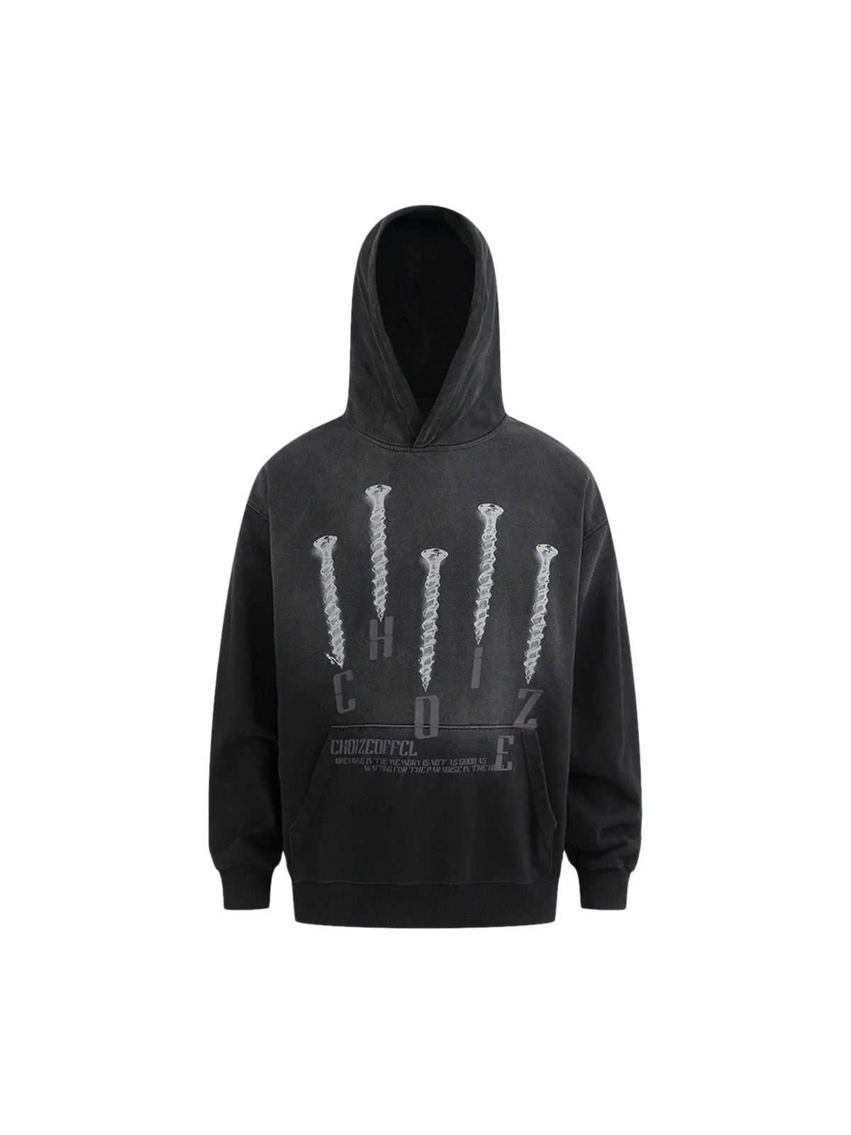 Thesupermade Nail Graphic Gradient Pullover Hoodie