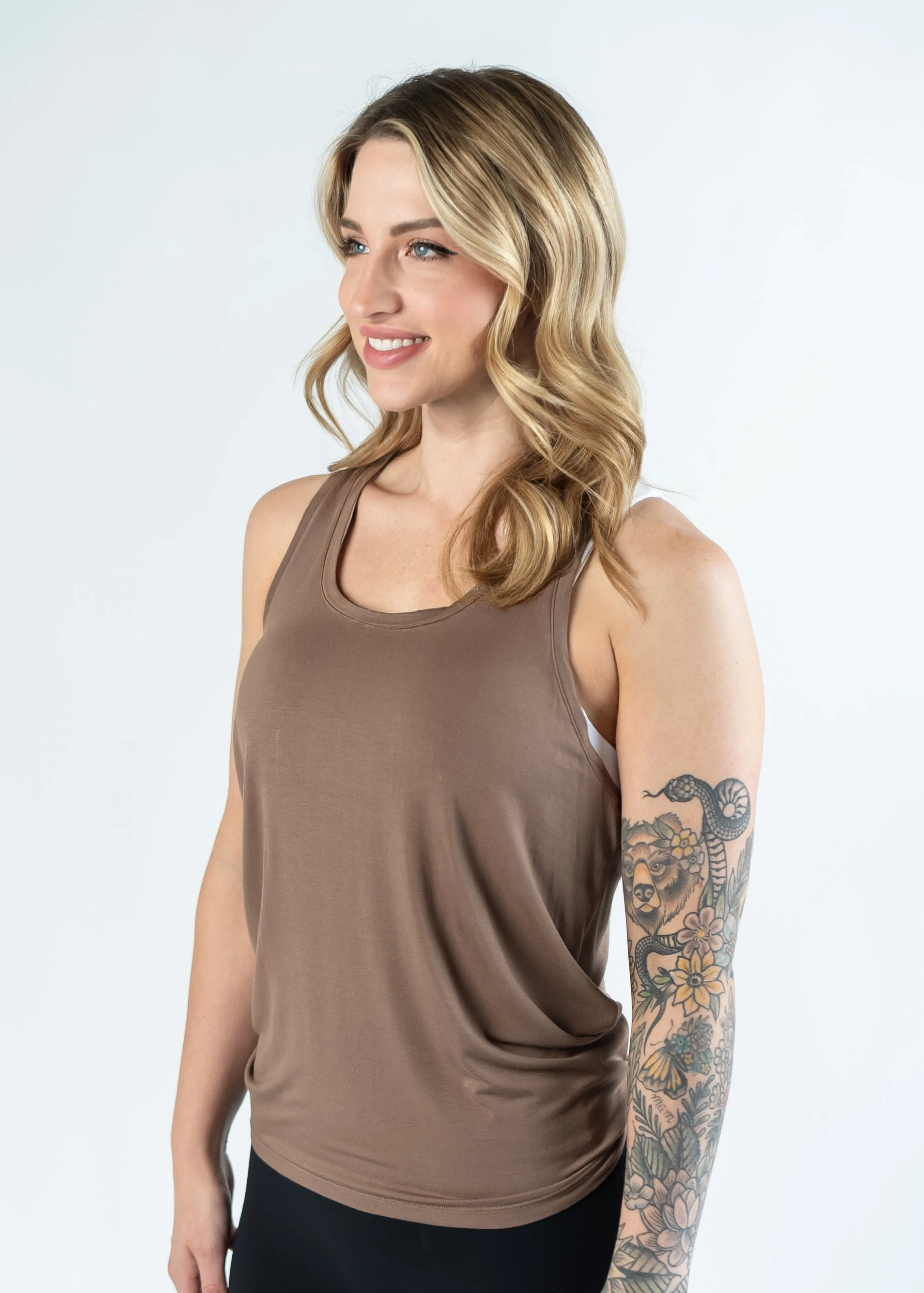 Tie Back Tank Top | Mocha