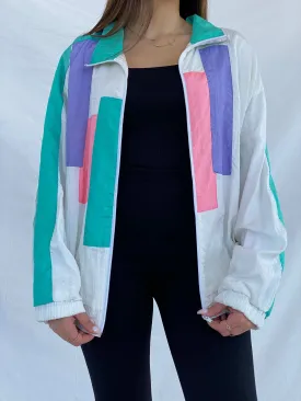 Vintage 80s/90s BOLD SPIRIT Pastel Windbreaker Jacket Size XL