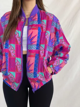 Vintage AVIAT SPORTIF Crazy Print Windbreaker Jacket - M