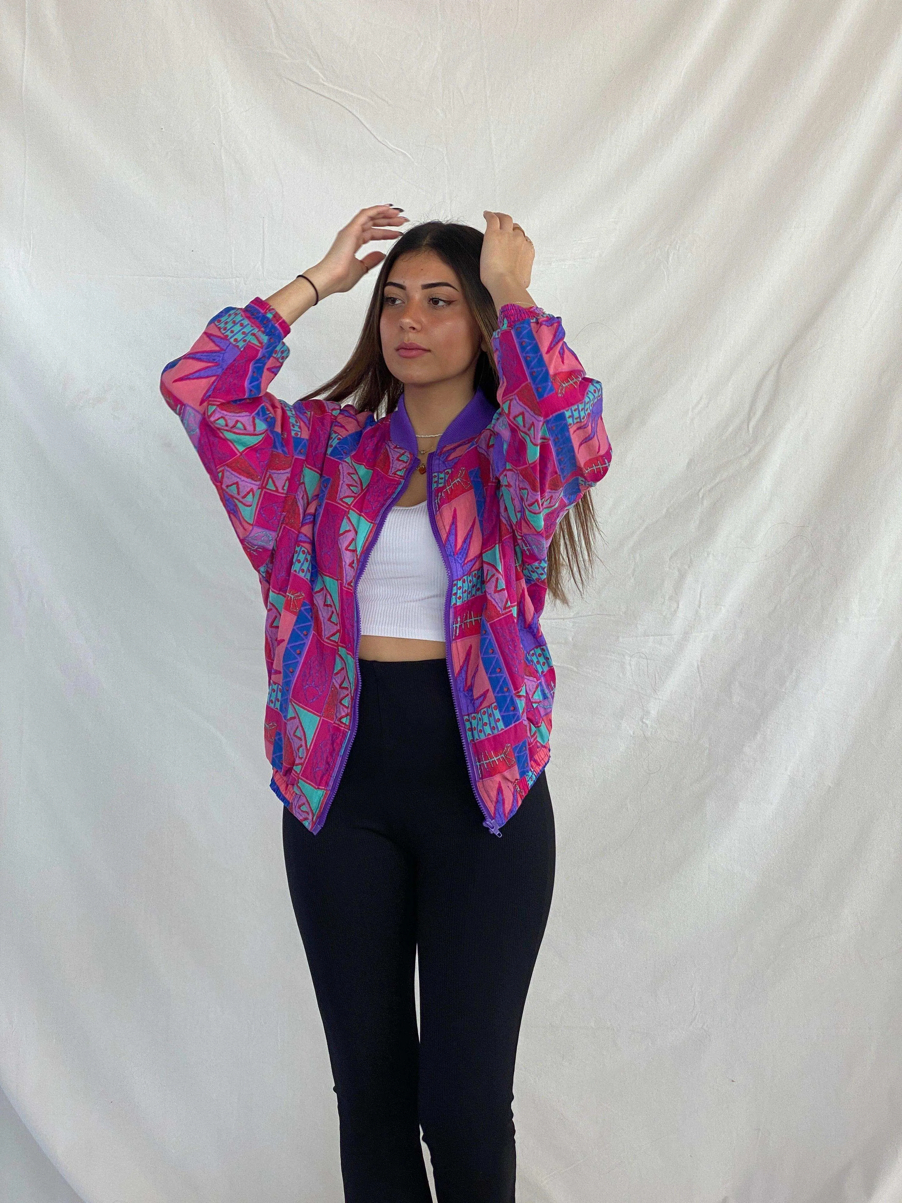 Vintage AVIAT SPORTIF Crazy Print Windbreaker Jacket - M