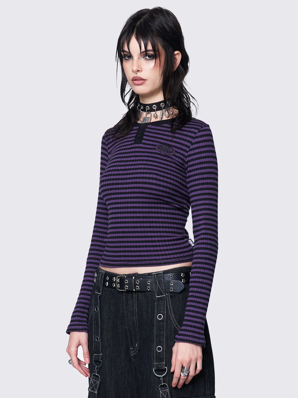 Violet Striped Top