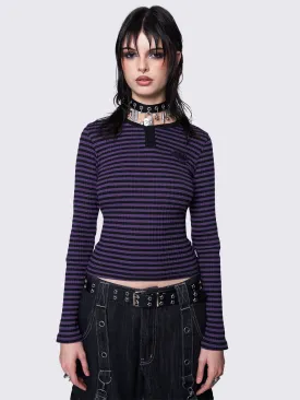 Violet Striped Top