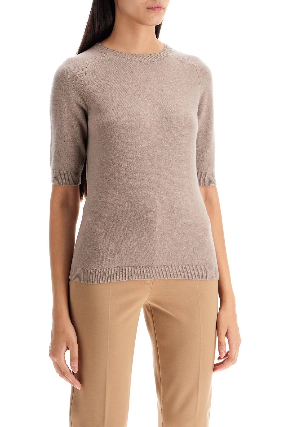 'wool and cashmere knit top 'c CIMA TORTORA