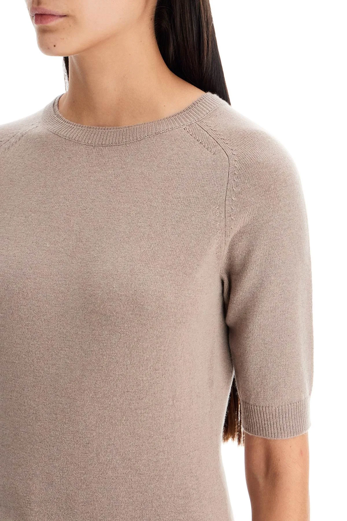 'wool and cashmere knit top 'c CIMA TORTORA